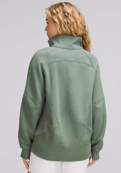 Scuba Oversized Funnel-Neck Half Zip | Long