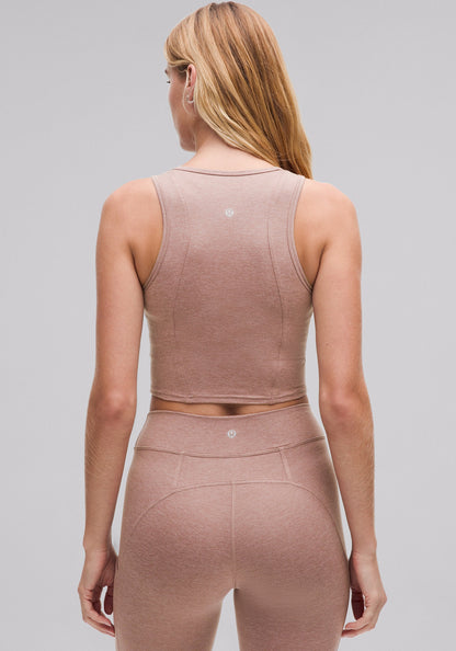 Soft Sueded Crewneck Cropped Tank Top
