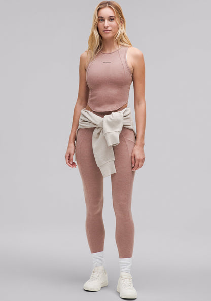 Soft Sueded Crewneck Cropped Tank Top